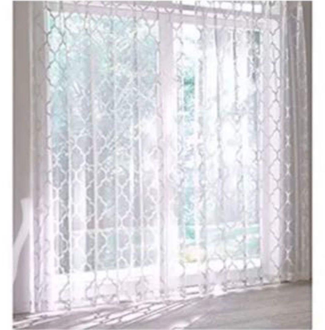 【新品未使用・非売品】ディノス⚫︎モロッコ柄レースカーテン⚫︎100×198cm