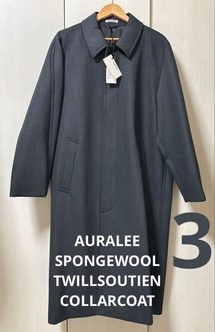 ジャケット・アウター AURALEE SPONGEWOOLTWILLSOUTIENCOLLARCOAT