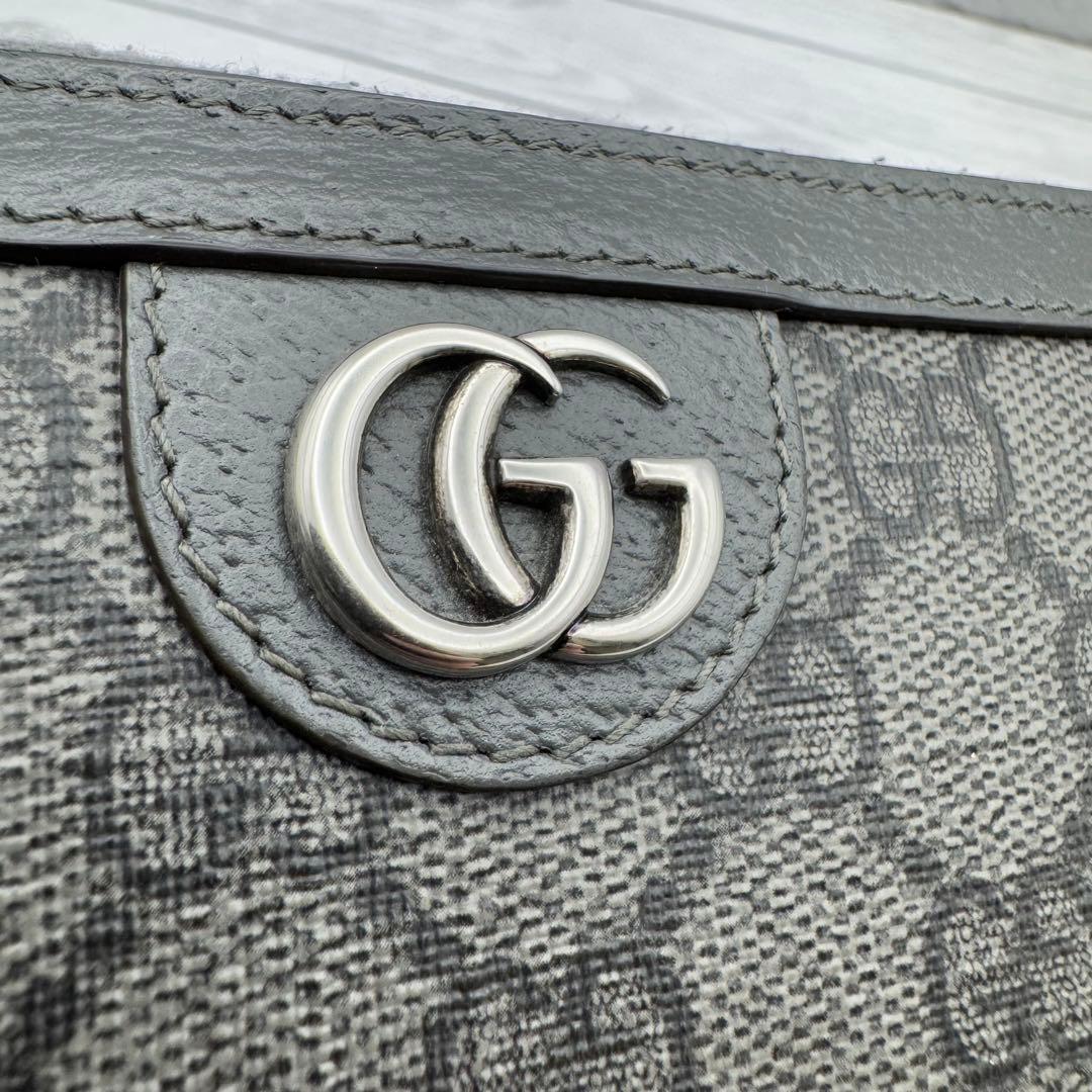 【極美品】GUCCI GG柄　スプリーム オーガナイザー 長財布 グレー