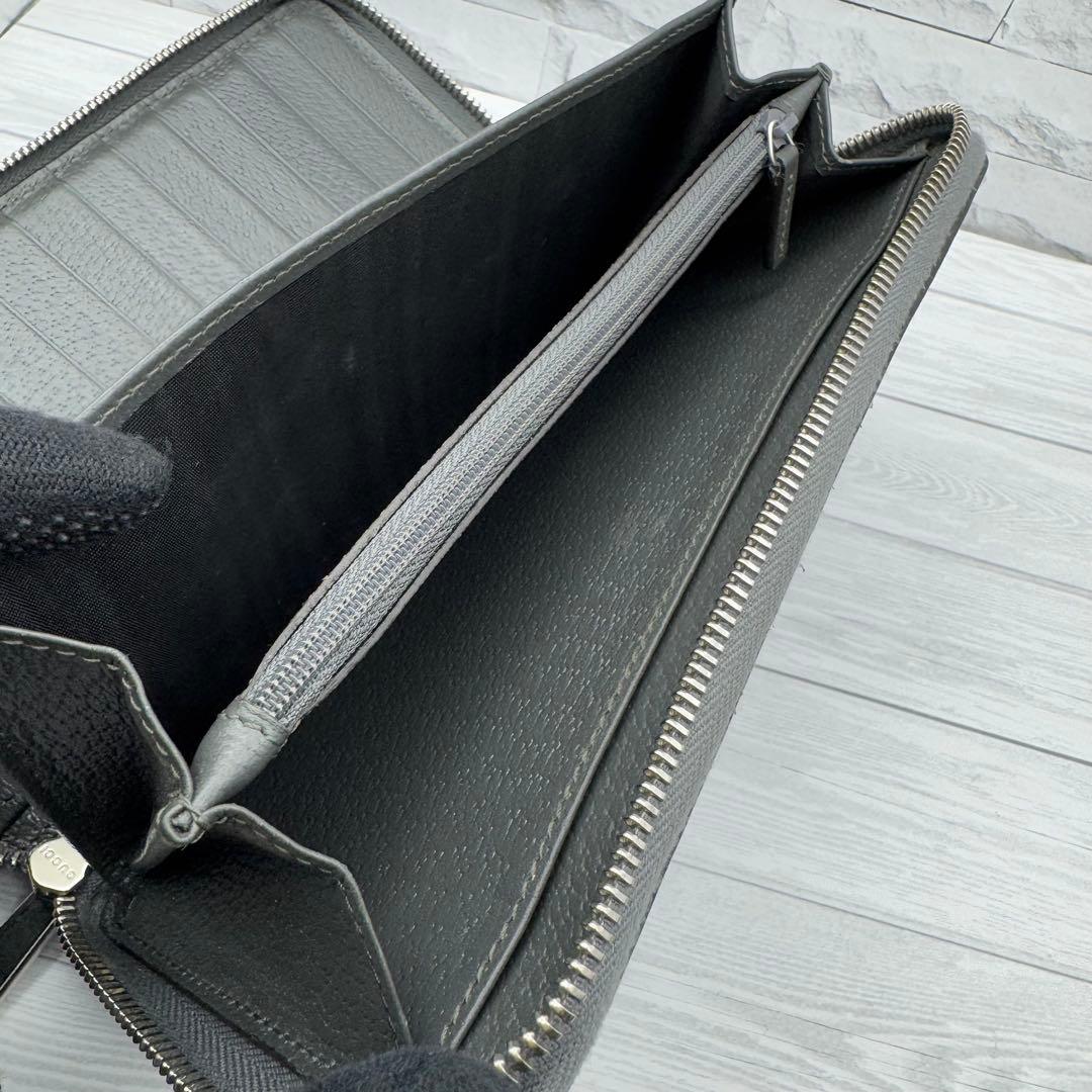 【極美品】GUCCI GG柄　スプリーム オーガナイザー 長財布 グレー