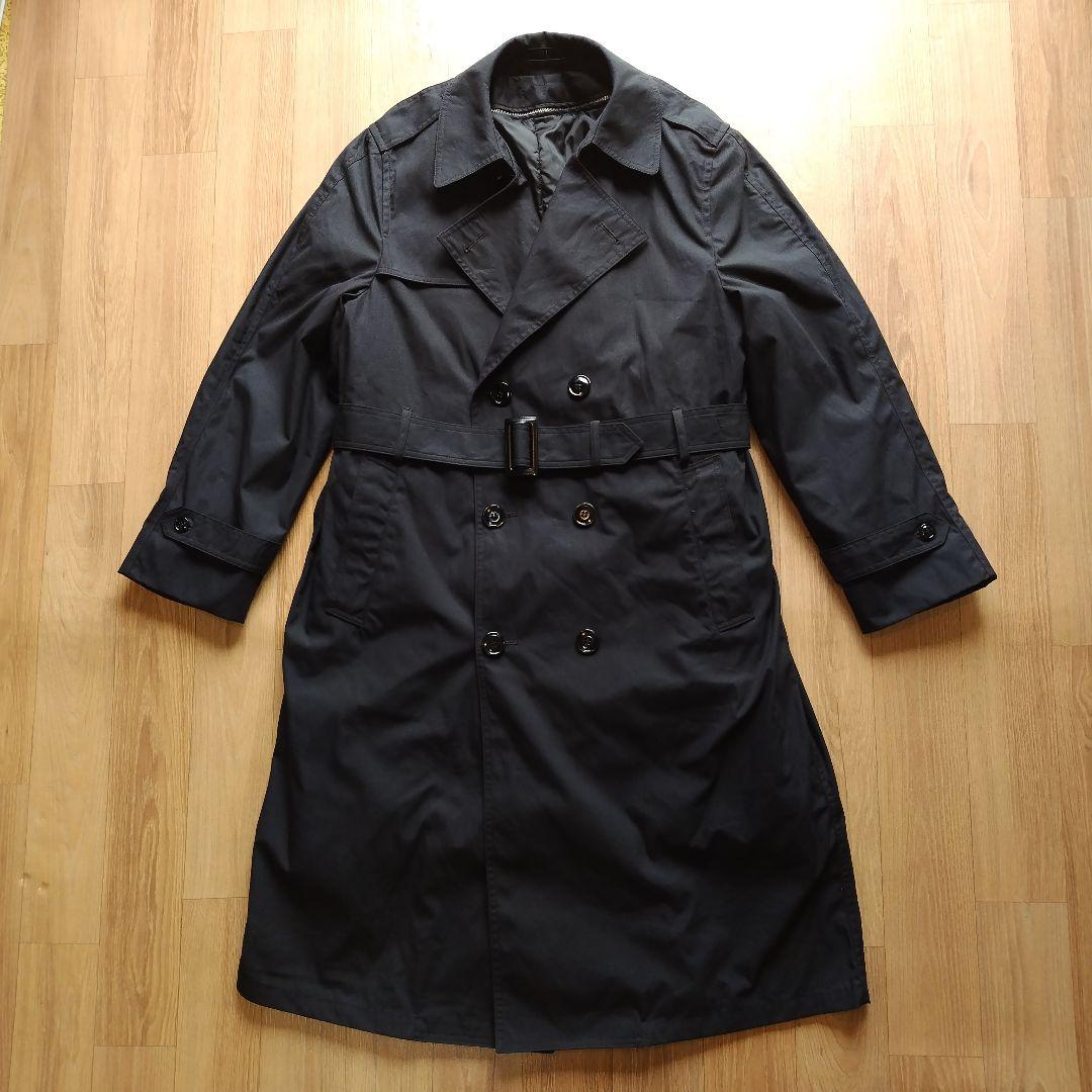 デッドストック 40R 米軍 実物 USN ブラックトレンチコート P8724