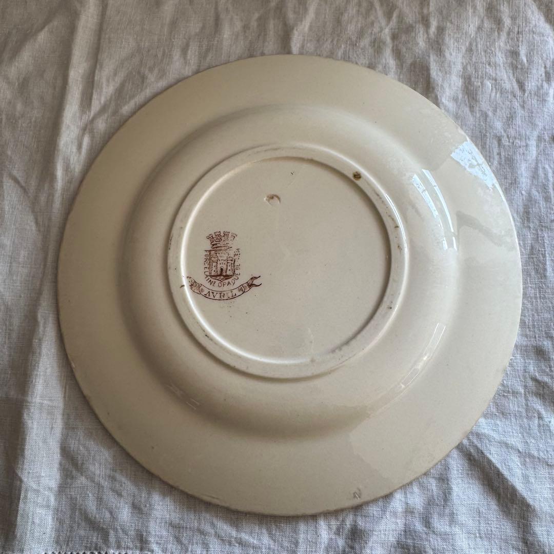 フランスアンティーク GIEN 忘れな草プレート皿