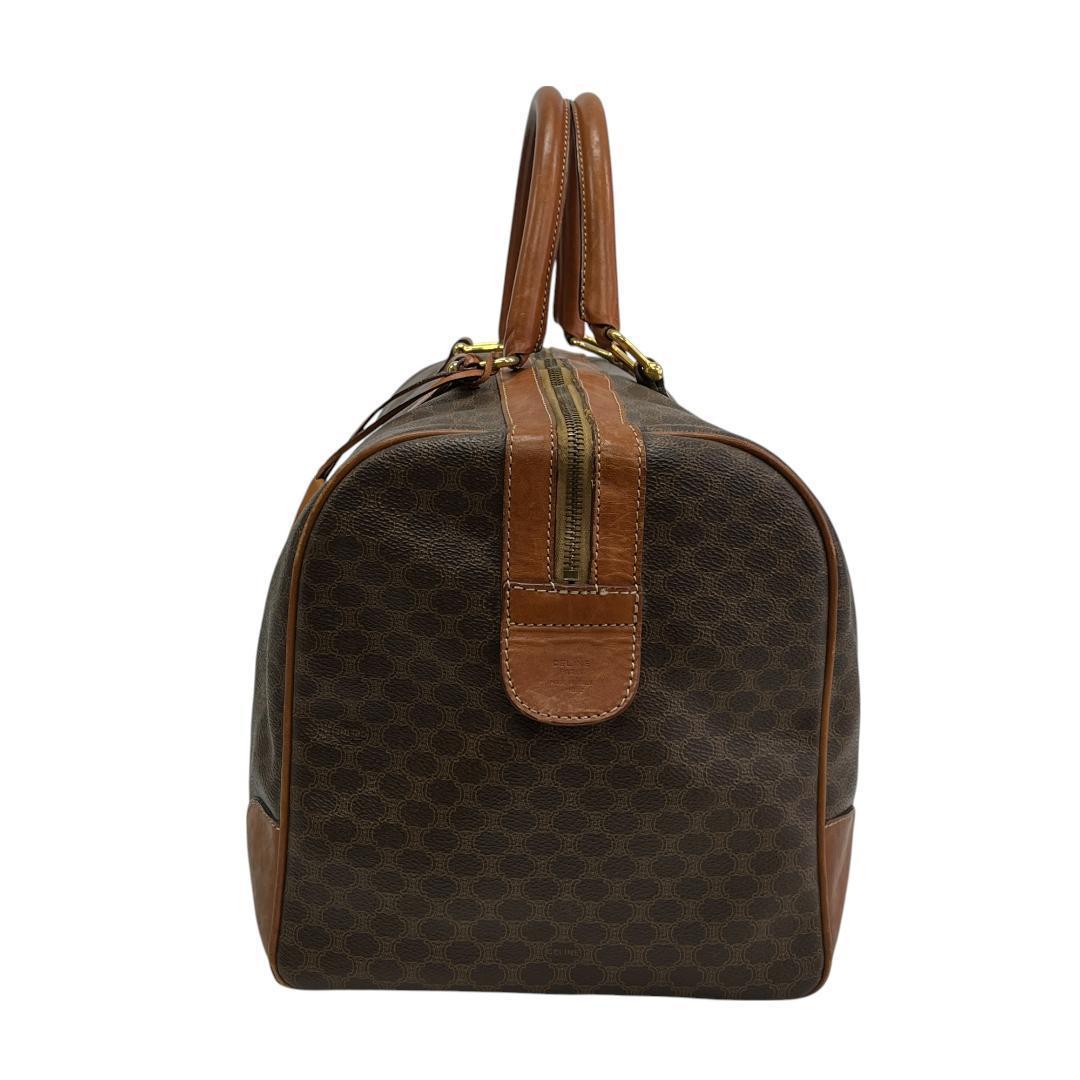 美品 CELINE セリーヌ ボストンバッグ マカダム トリオンフ 旅行鞄 茶