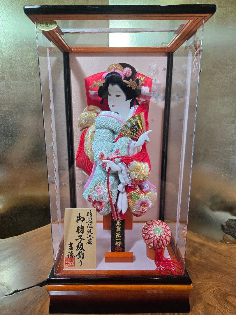 【一点限り】正月飾り　羽子板　ケース飾り　H48