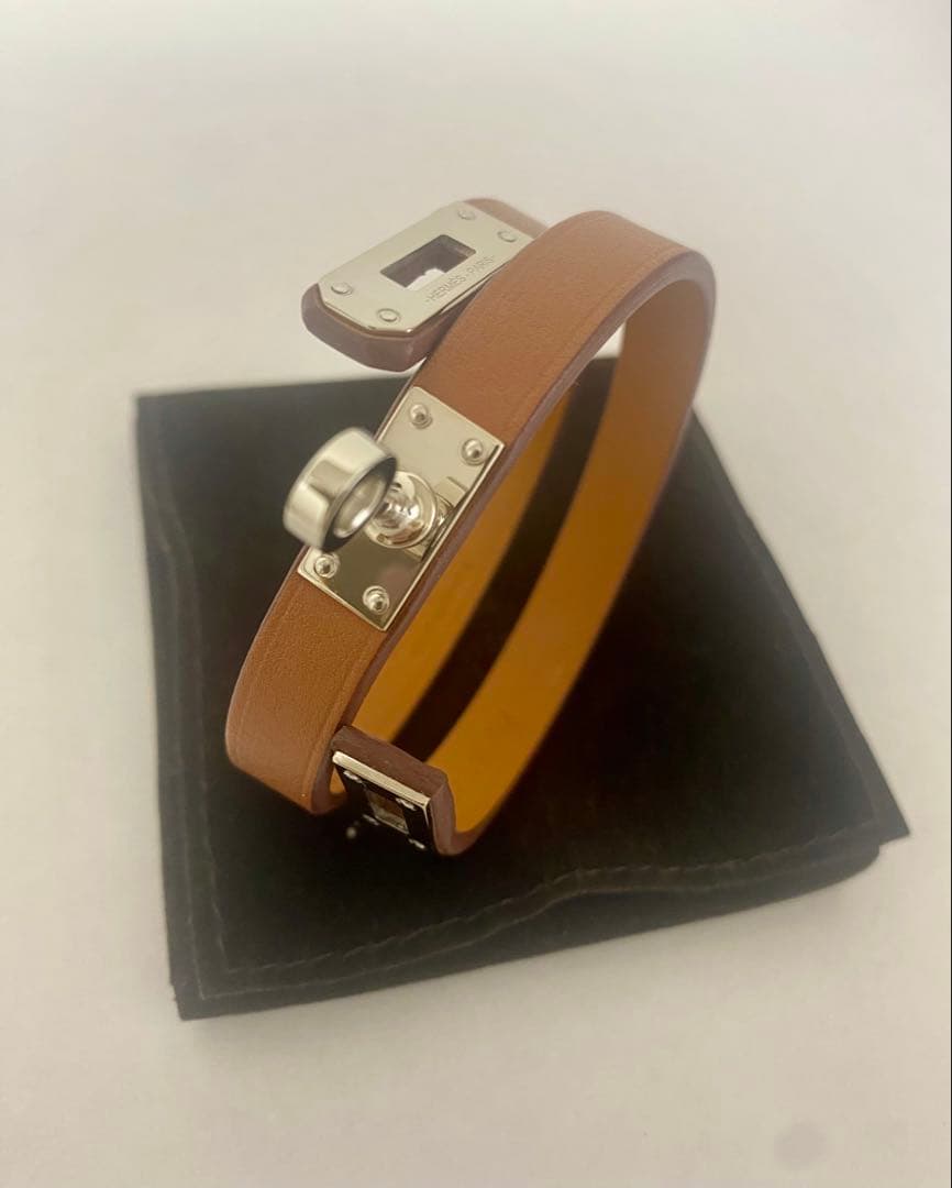 ブラウンレザー ブレスレット メタルバックル