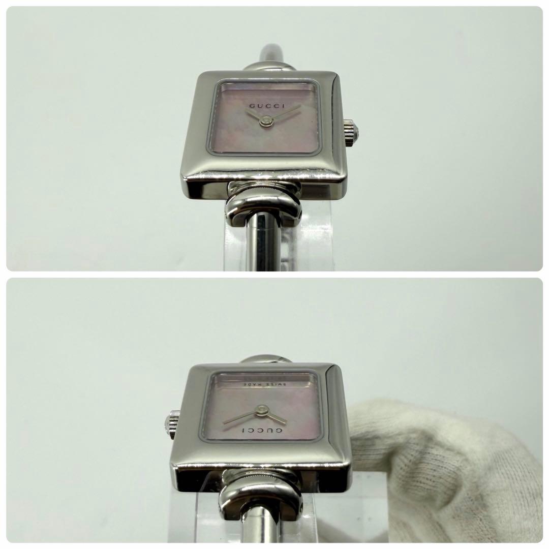 【稼働】グッチ 1900L 腕時計 ピンクシェル スイス製 バングルウォッチ
