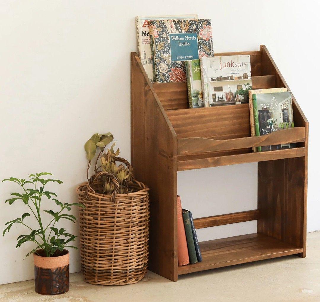 ナインマーケ木製ハンドメイドマガジンラック本棚大型絵本ブックシェルフアンティーク