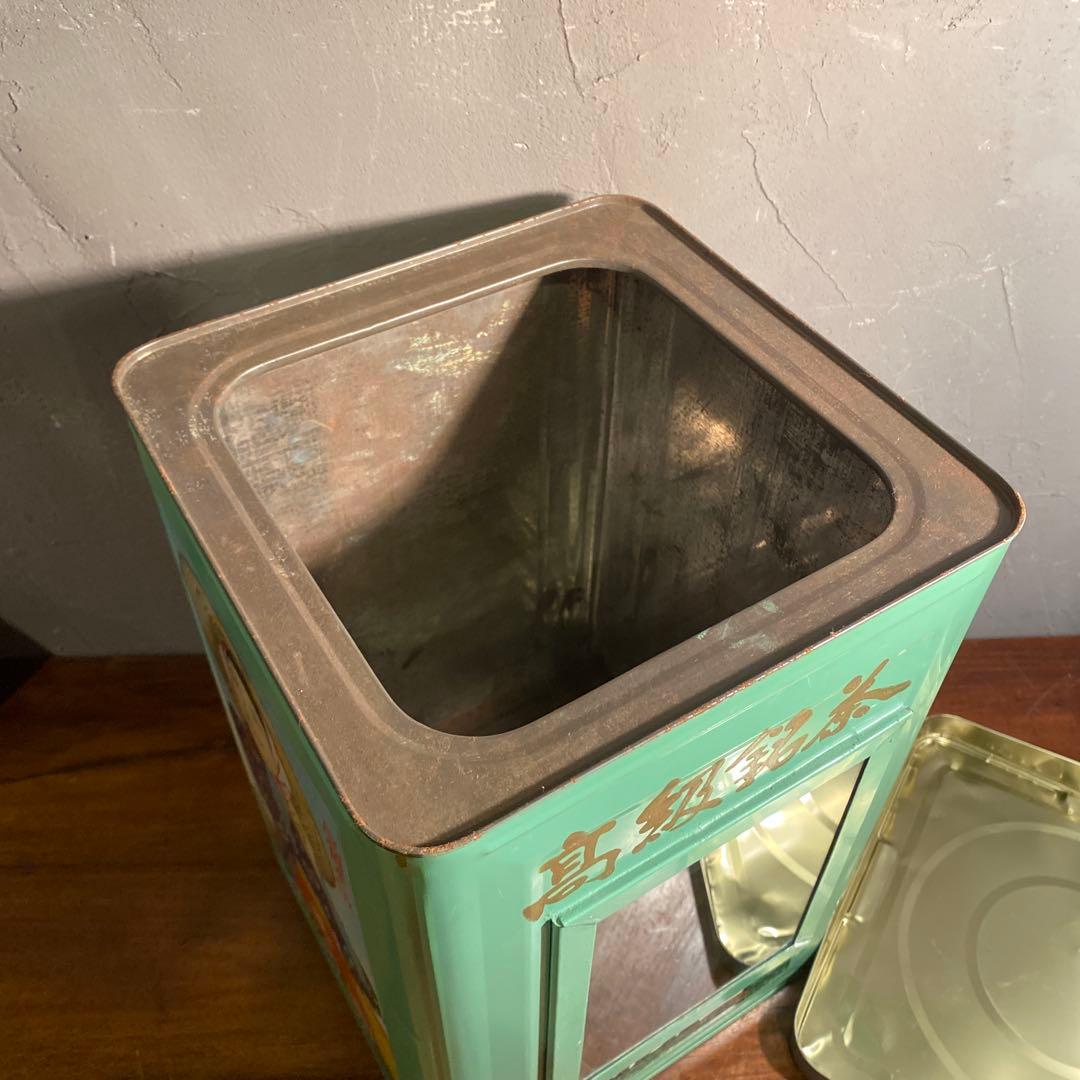 昭和レトロ 高級銘茶新井園 茶箱 缶 古道具 骨董品 稀少 ショーケース 什器