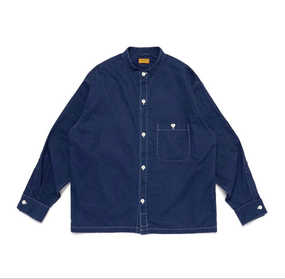 HUMAN MADE ヒューマンメイド インディゴスタンドカラーシャツ