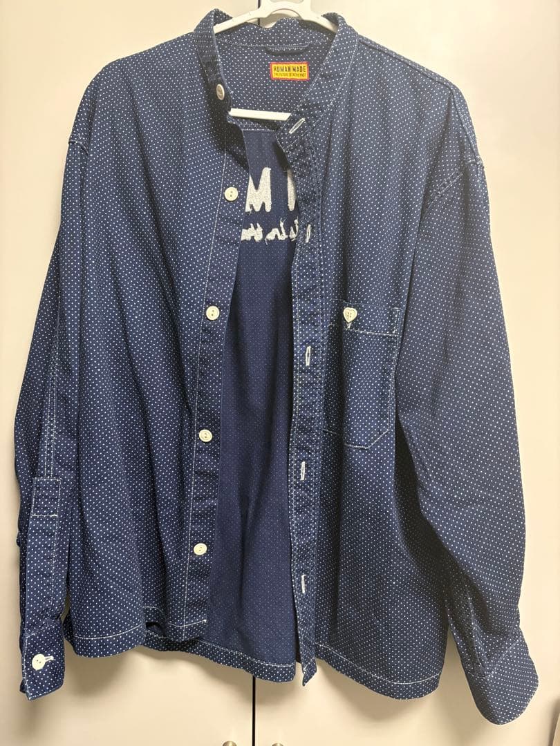 HUMAN MADE ヒューマンメイド インディゴスタンドカラーシャツ