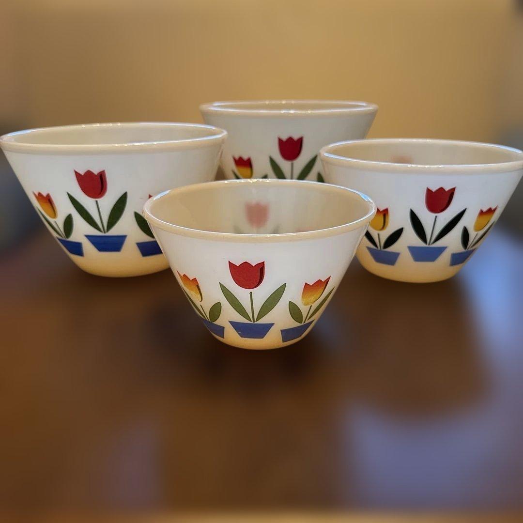 Fire King チューリップデザイン 4個セット