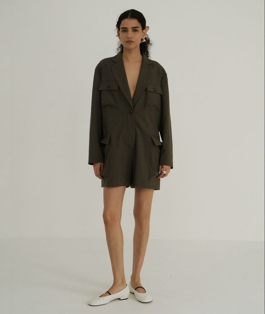 CLANE MILITARY SHORT ALL IN ONE カーキ　サイズ1