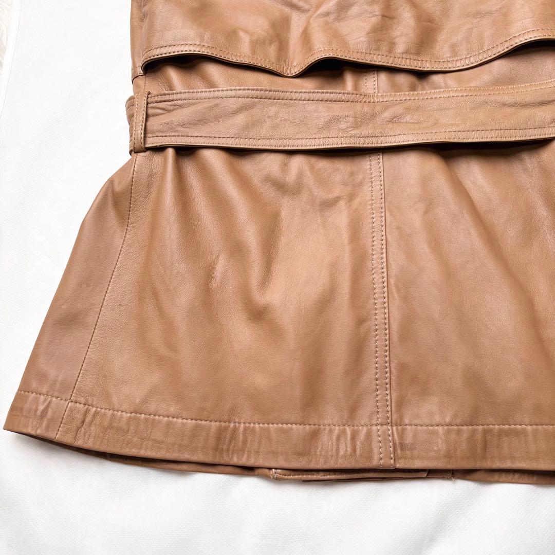 GUCCI ラムレザーベスト 本革 ベルト ロゴ刻印 大きいサイズ42