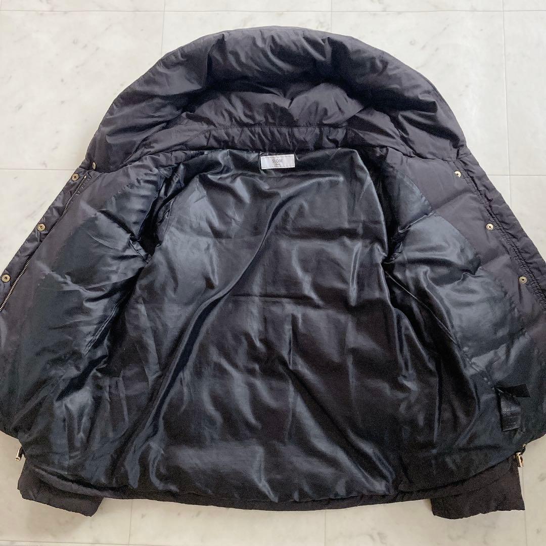 美品　スローブイエナ　ショールフードショートダウンコート　ブラック　38