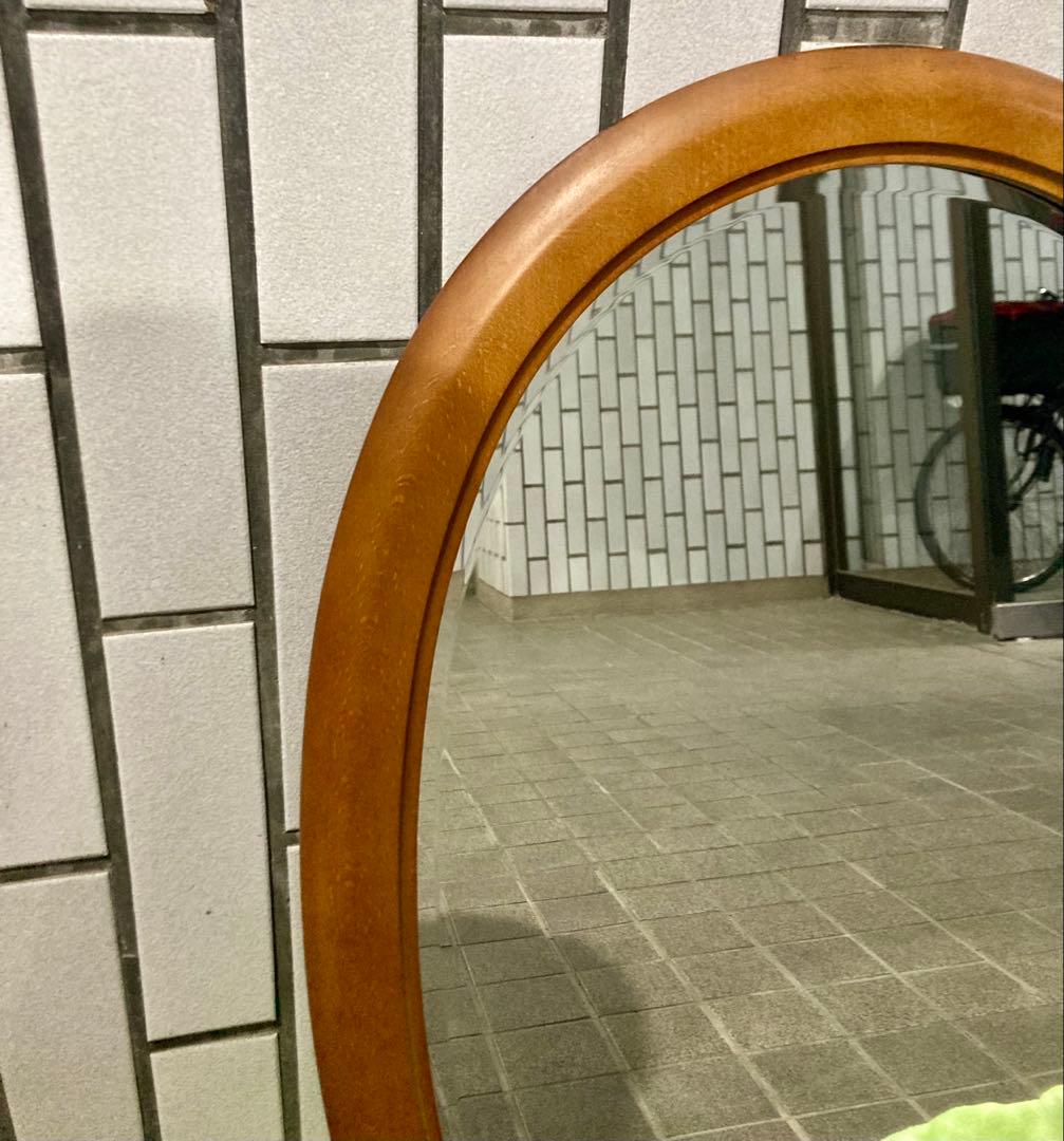 カリモク FURNITURE 大サイズ 68cm オーバルミラー A6085