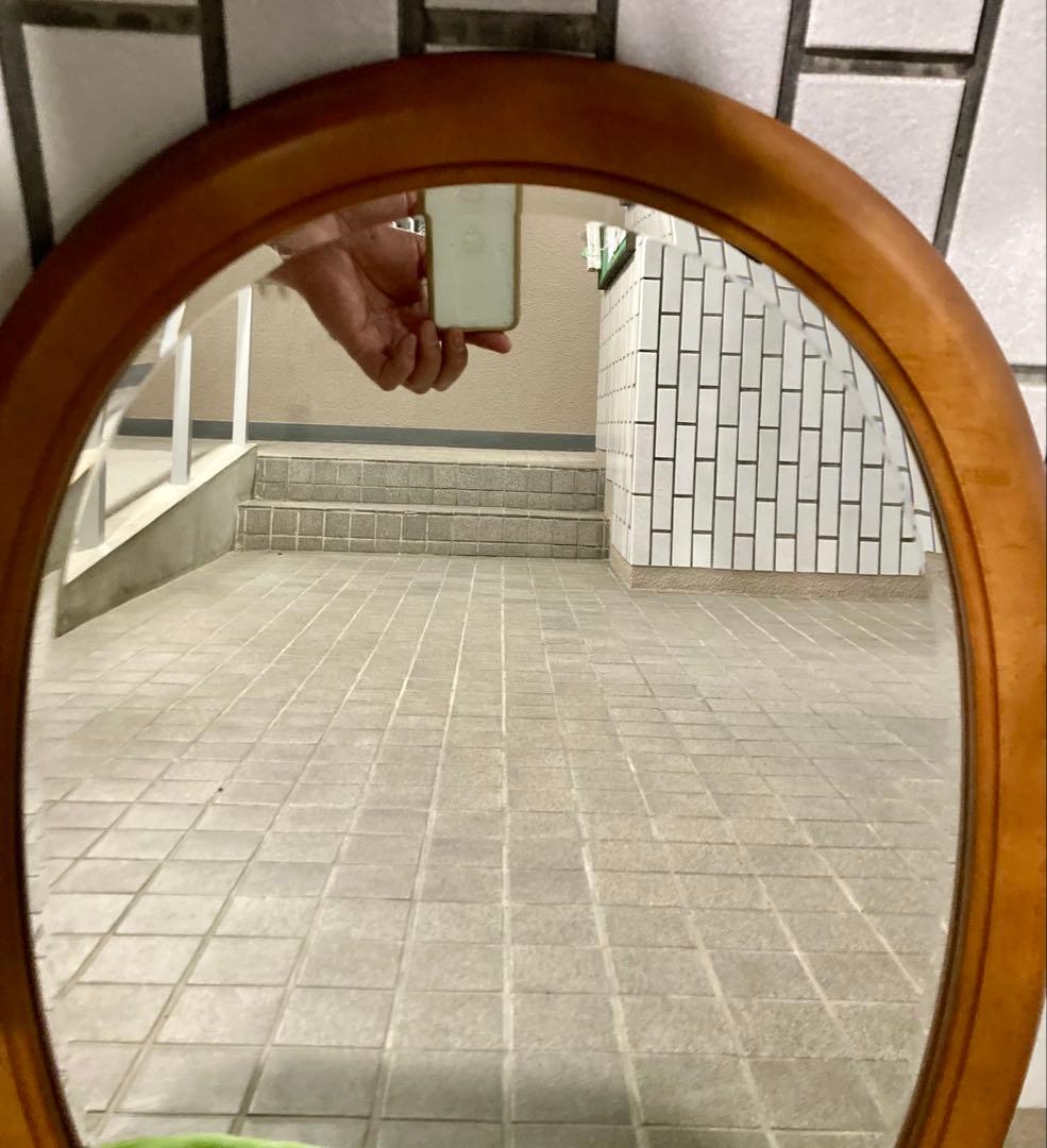 カリモク FURNITURE 大サイズ 68cm オーバルミラー A6085