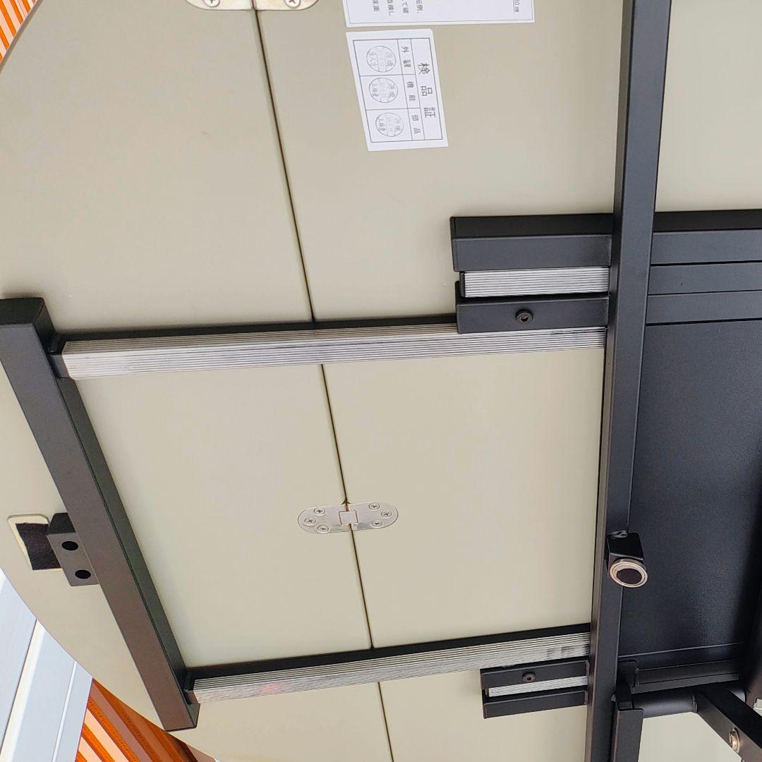 ダイニングテーブル 昇降式 円形 幅120cm グレー×黒