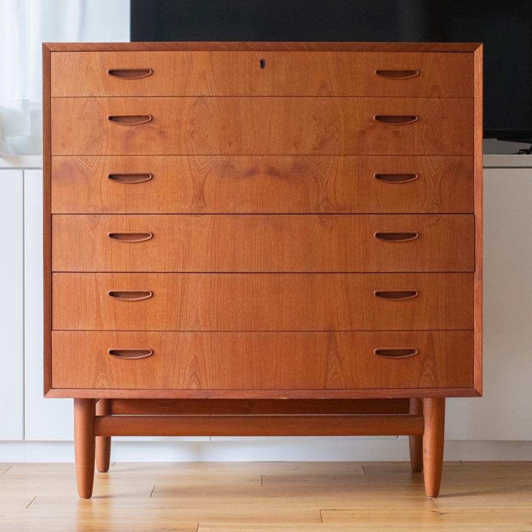 木製ミッドセンチュリー　6段　チェスト　タンス