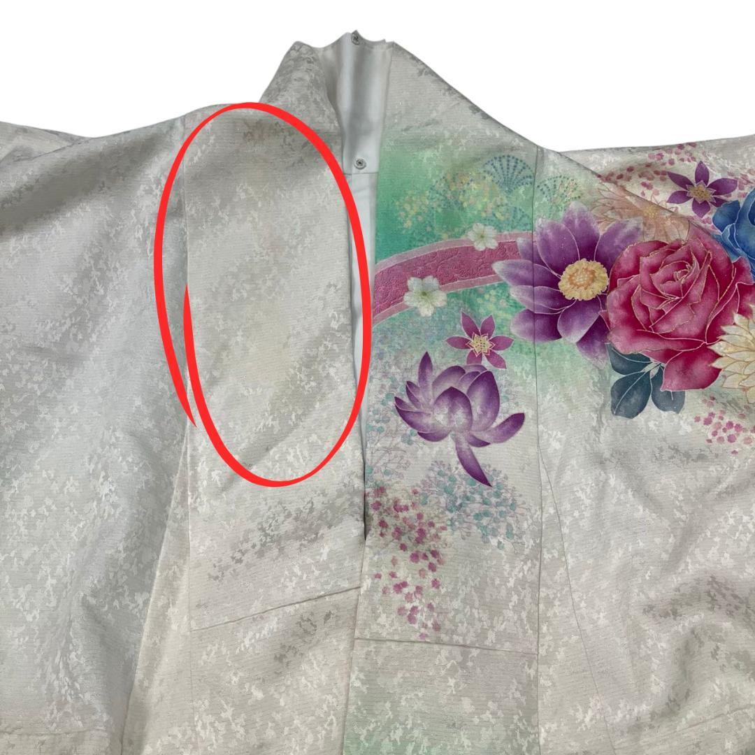 【大特価】ワケアリ 振袖セット 成人式 正絹 着付け練習用 白 103 ●