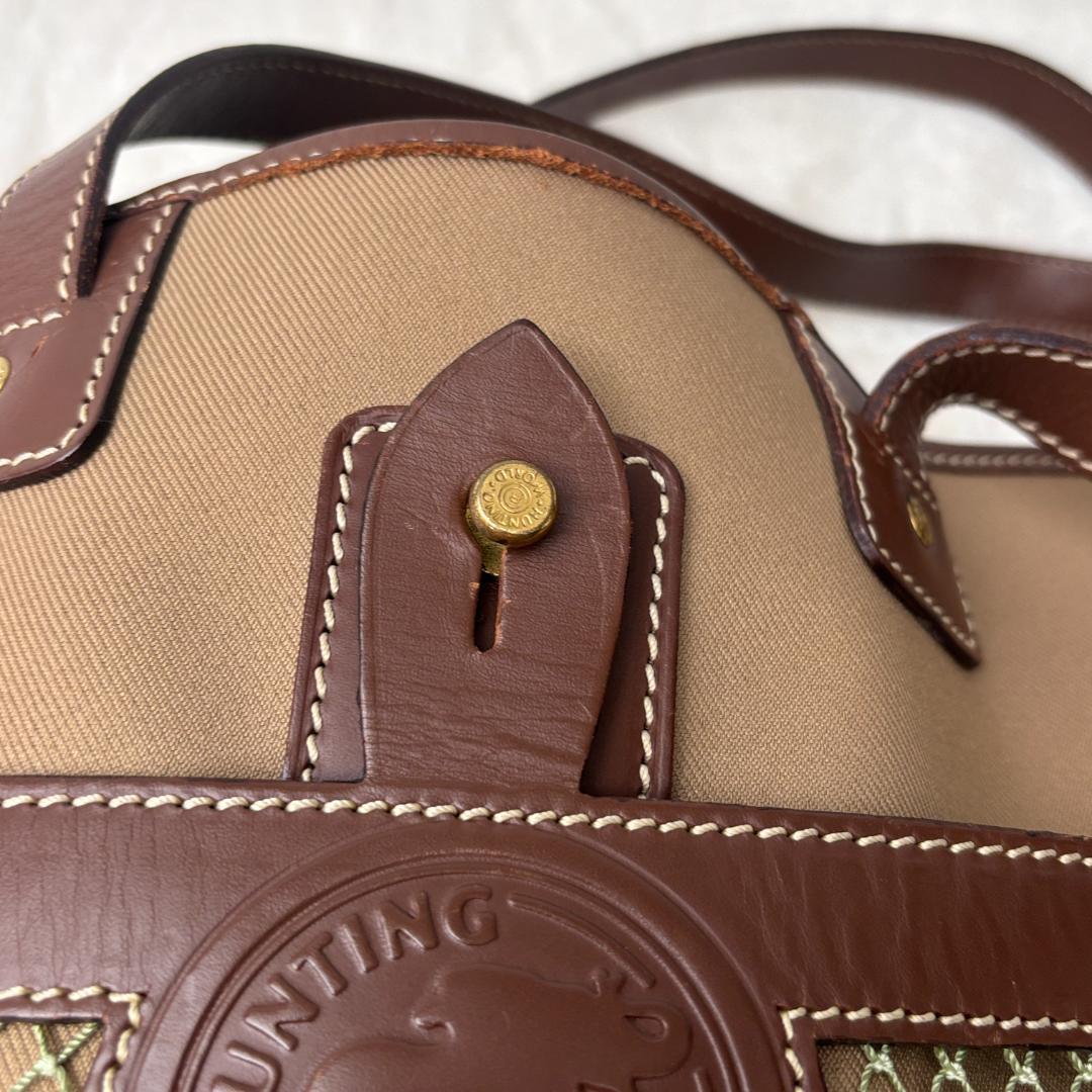 廃盤品　HUNTING WORLDサファリ キャンバス×レザートートバッグ