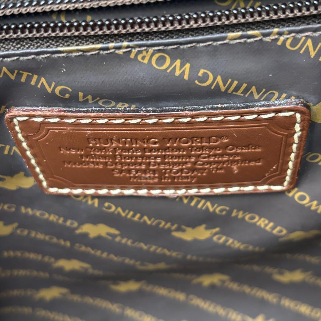 廃盤品　HUNTING WORLDサファリ キャンバス×レザートートバッグ