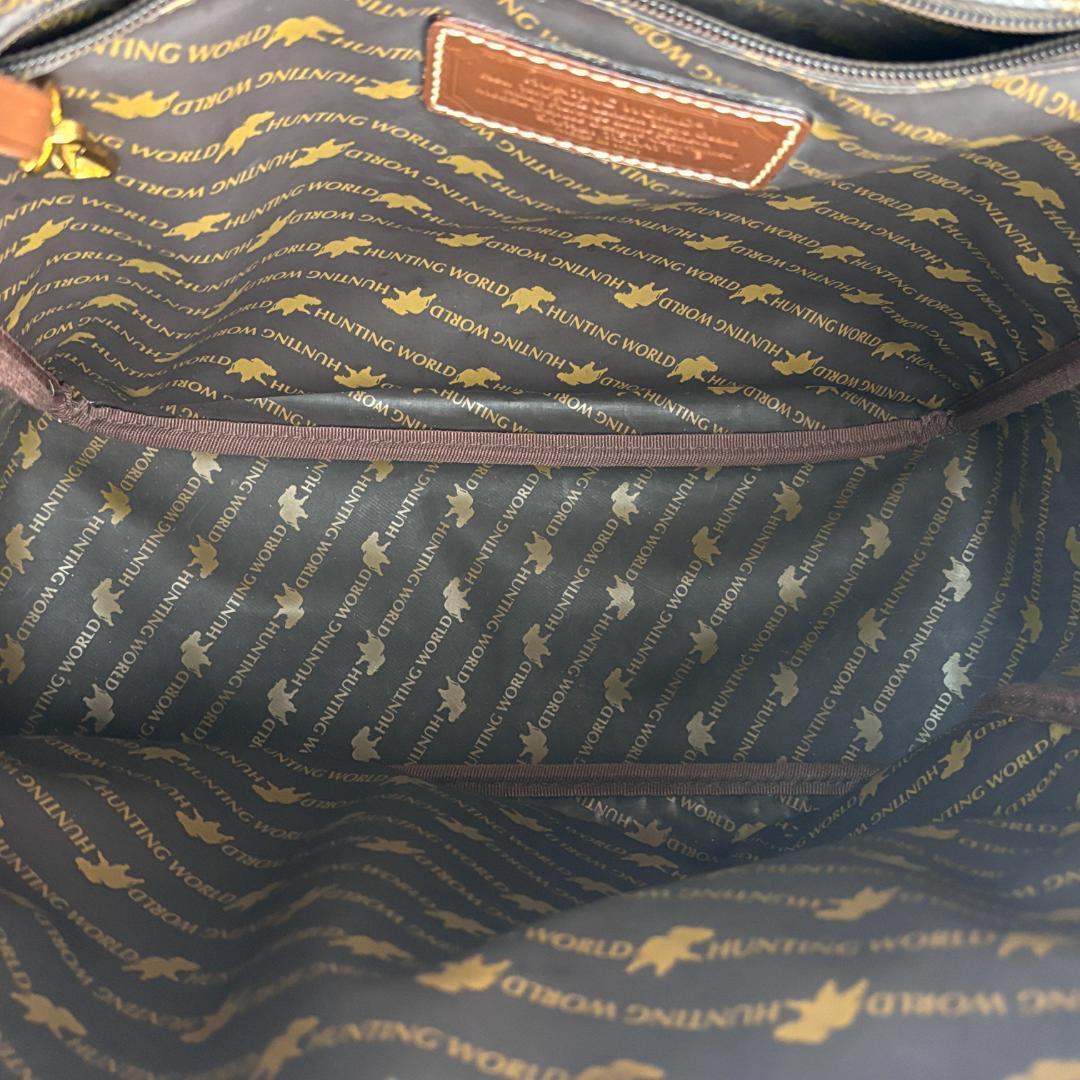 廃盤品　HUNTING WORLDサファリ キャンバス×レザートートバッグ