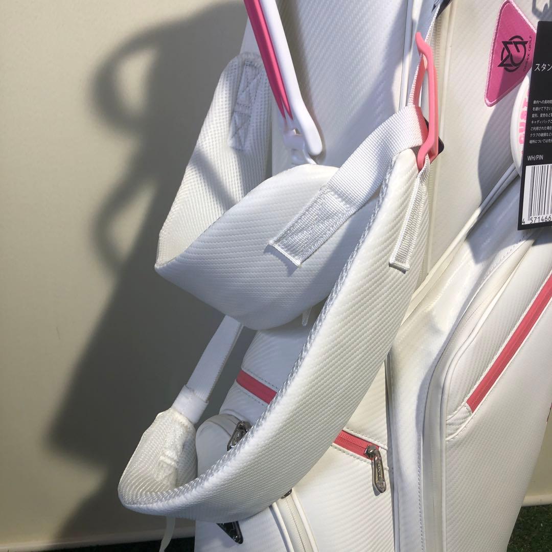 訳ありOMNIX GOLF 8.5型　スタンドキャディバッグ ホワイト　ピンク