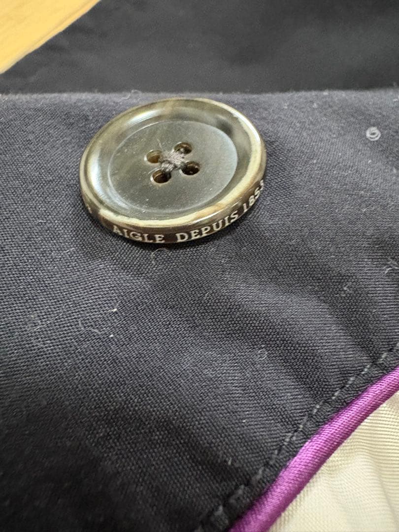 AIGLE エーグル GORETEX ファー付きトレンチコート黒 レディース　S