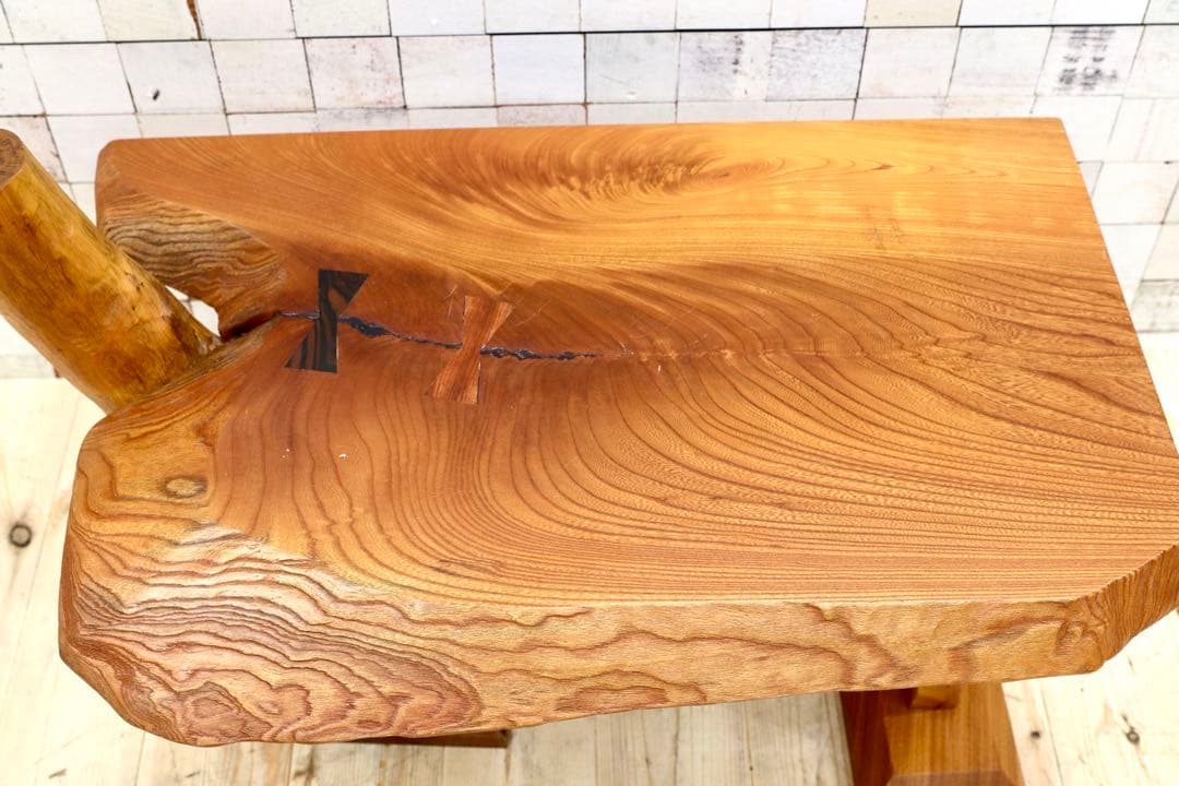 GMFT439○木製 工房家具 文机 花台 飾り台 置床 座敷机 和家具 レトロ