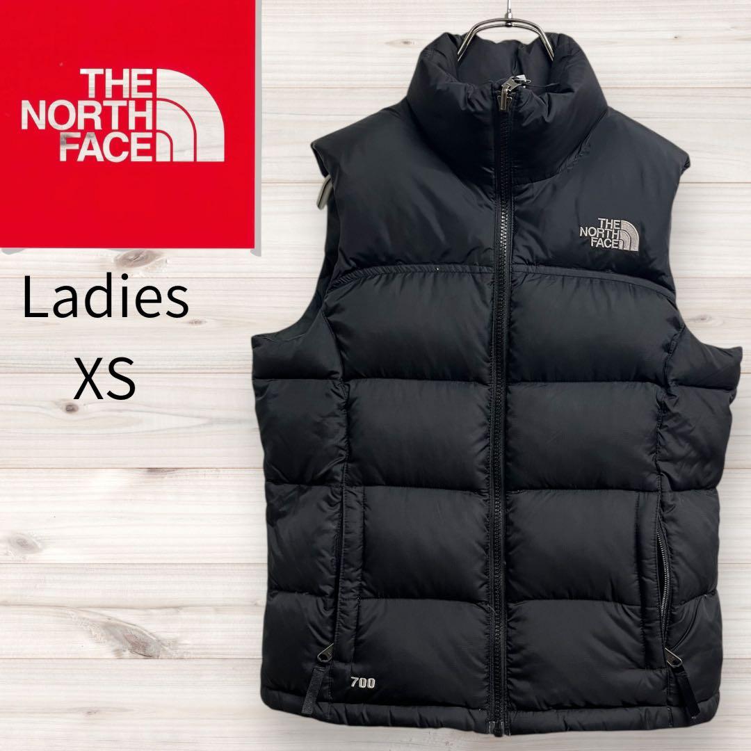31【人気】ノースフェイス　ダウンベスト　ヌプシ　レディースXS　黒　ブラック