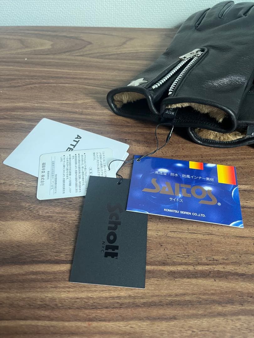 【新品】Schott ショット　レザーグローブ　ワンスター　黒色　BK