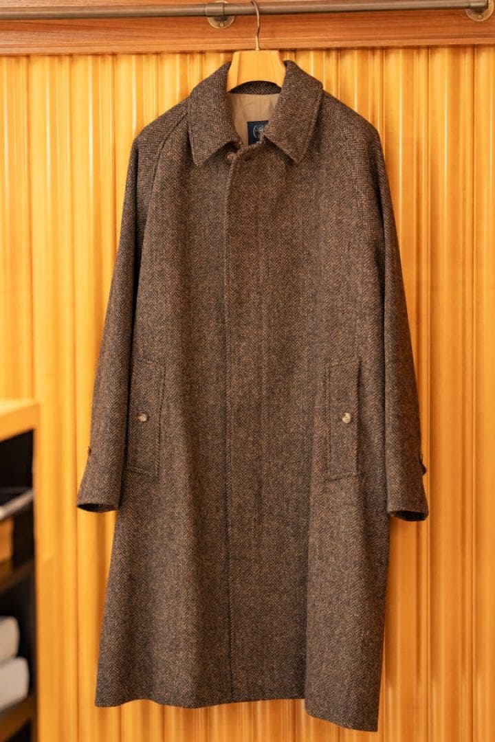 BEAMS F / HARRIS TWEED ヘリンボーン バルカラーコート