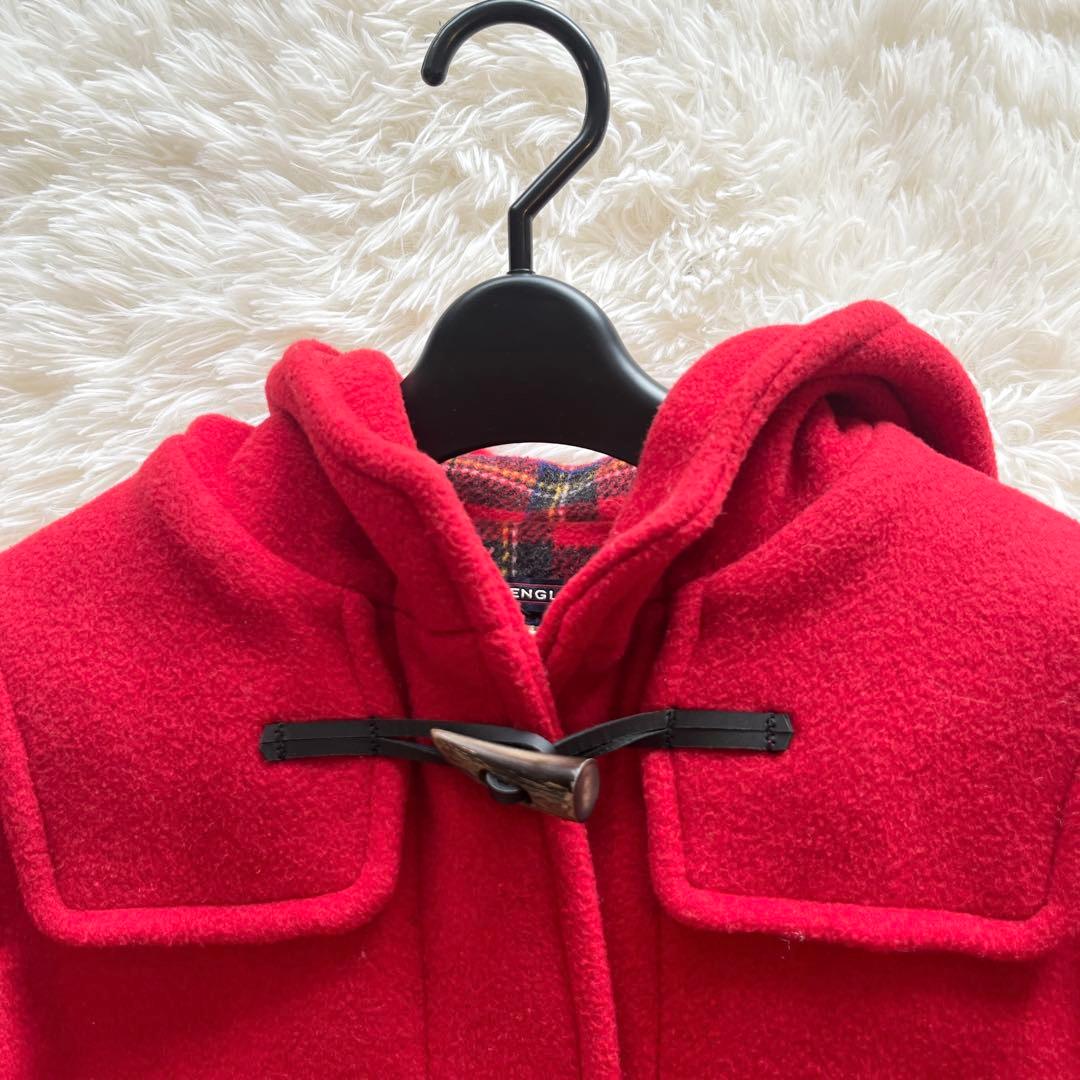 極美品　ロンドントラディション ダッフルコート 赤　イギリス製　チェック