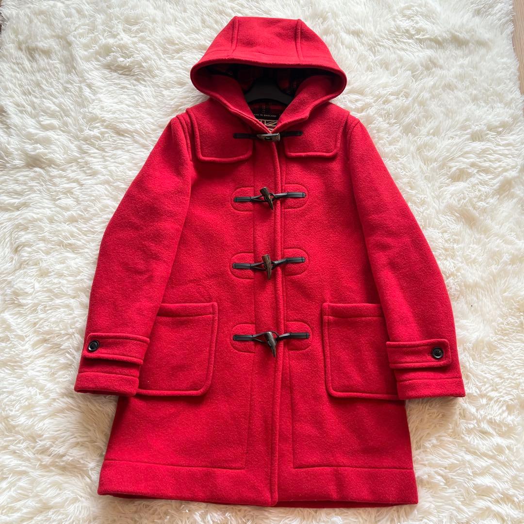 極美品　ロンドントラディション ダッフルコート 赤　イギリス製　チェック
