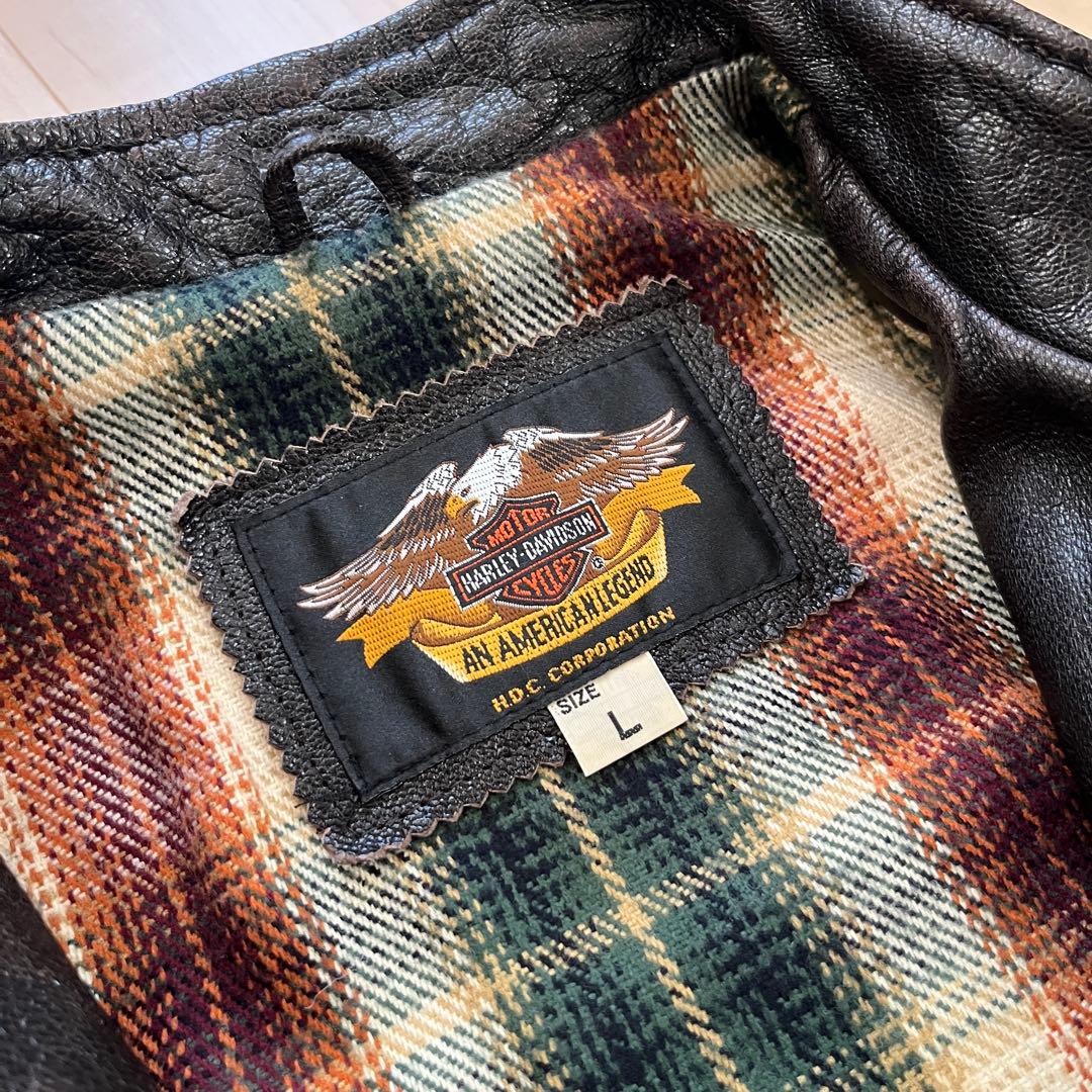 抹*茶様 00s ハーレーダビッドソン レザージャケット M ブランケット付き