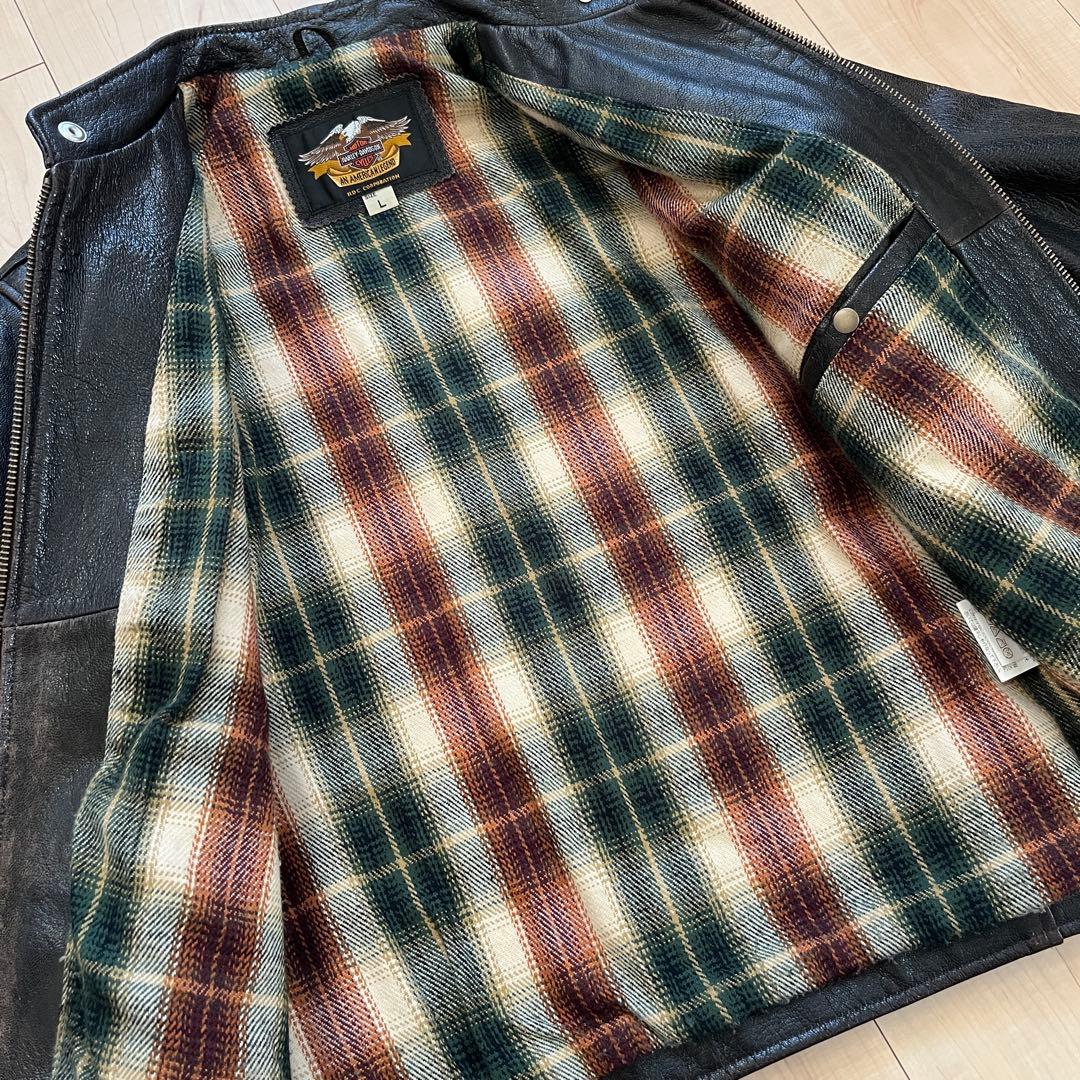 抹*茶様 00s ハーレーダビッドソン レザージャケット M ブランケット付き
