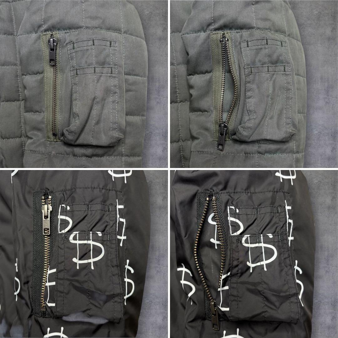 STUSSY ステューシー リバーシブル キルティング MA-1 ドルマーク S