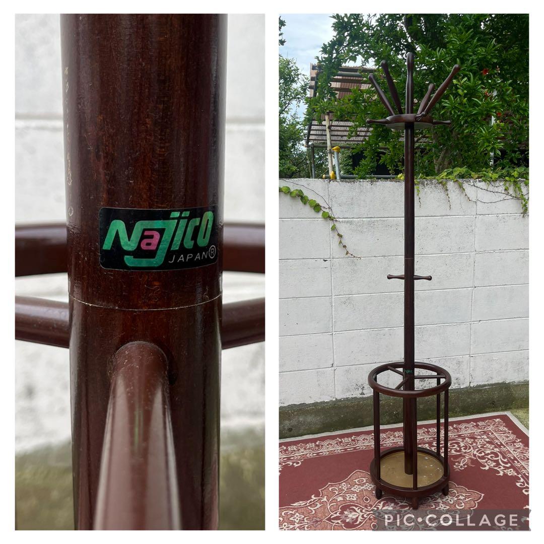 当時物 古家具◾️Najico ナジコ 木製ポールハンガー コートハンガー 傘立て