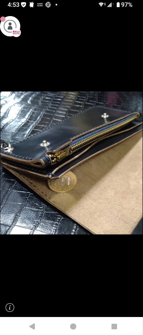 手縫い ドーナツボタン トラッカーウォレット