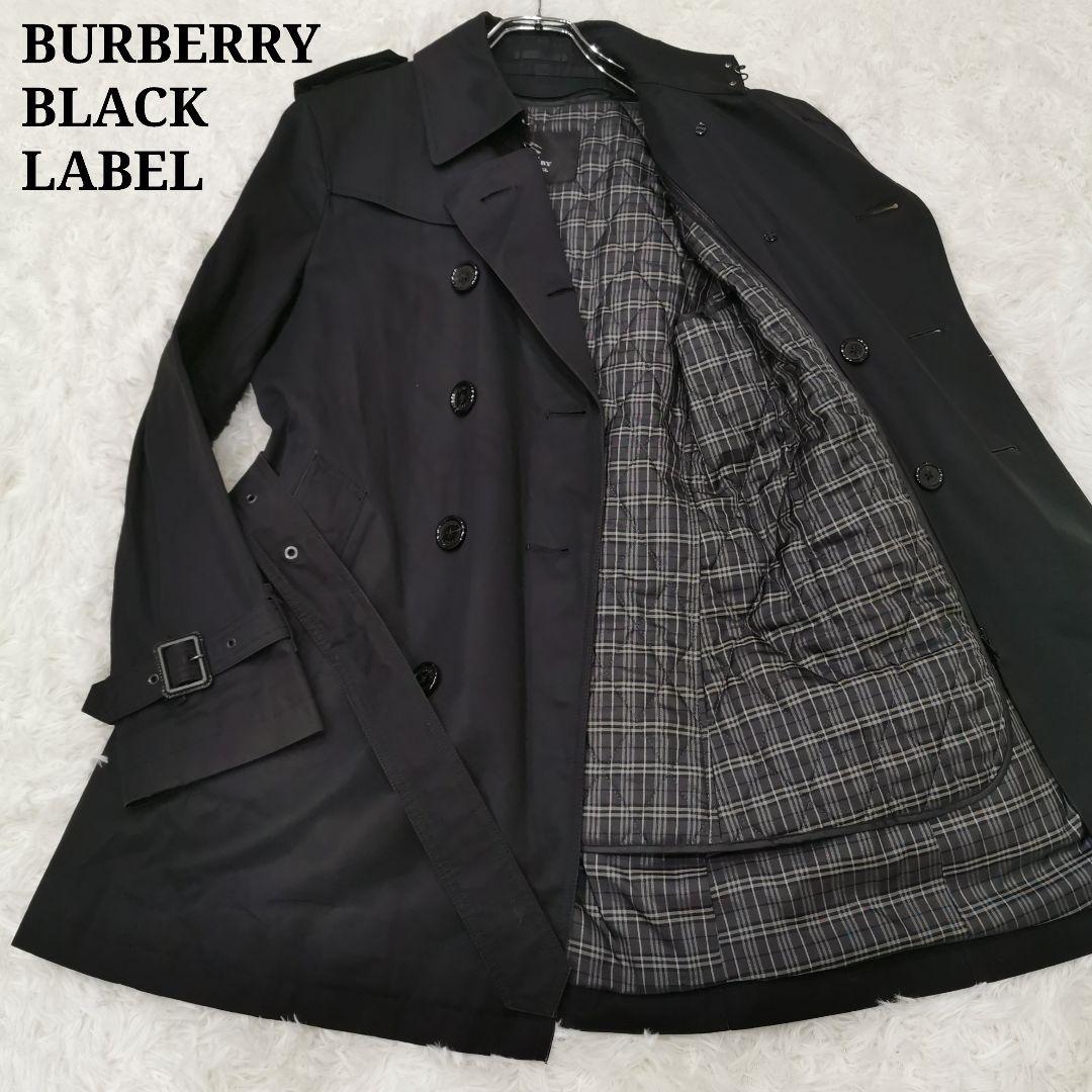 バーバリーブラックレーベル ライナー ベルト付 トレンチコート 黒 Mサイズ