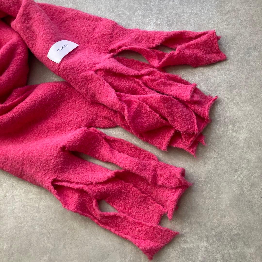 新品タグ付き　ルシェルブルー　ピンク　アルパカ　ボリューム◎マフラー　ストール