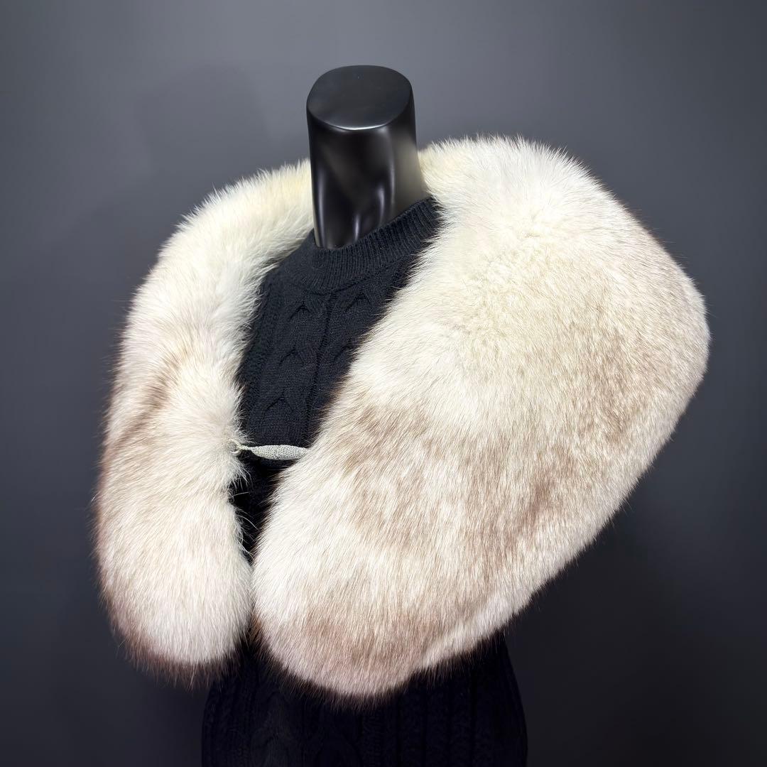 【美淡】SAGA FOX サガフォックス ショール ブルーフォックス 雪霜 品格