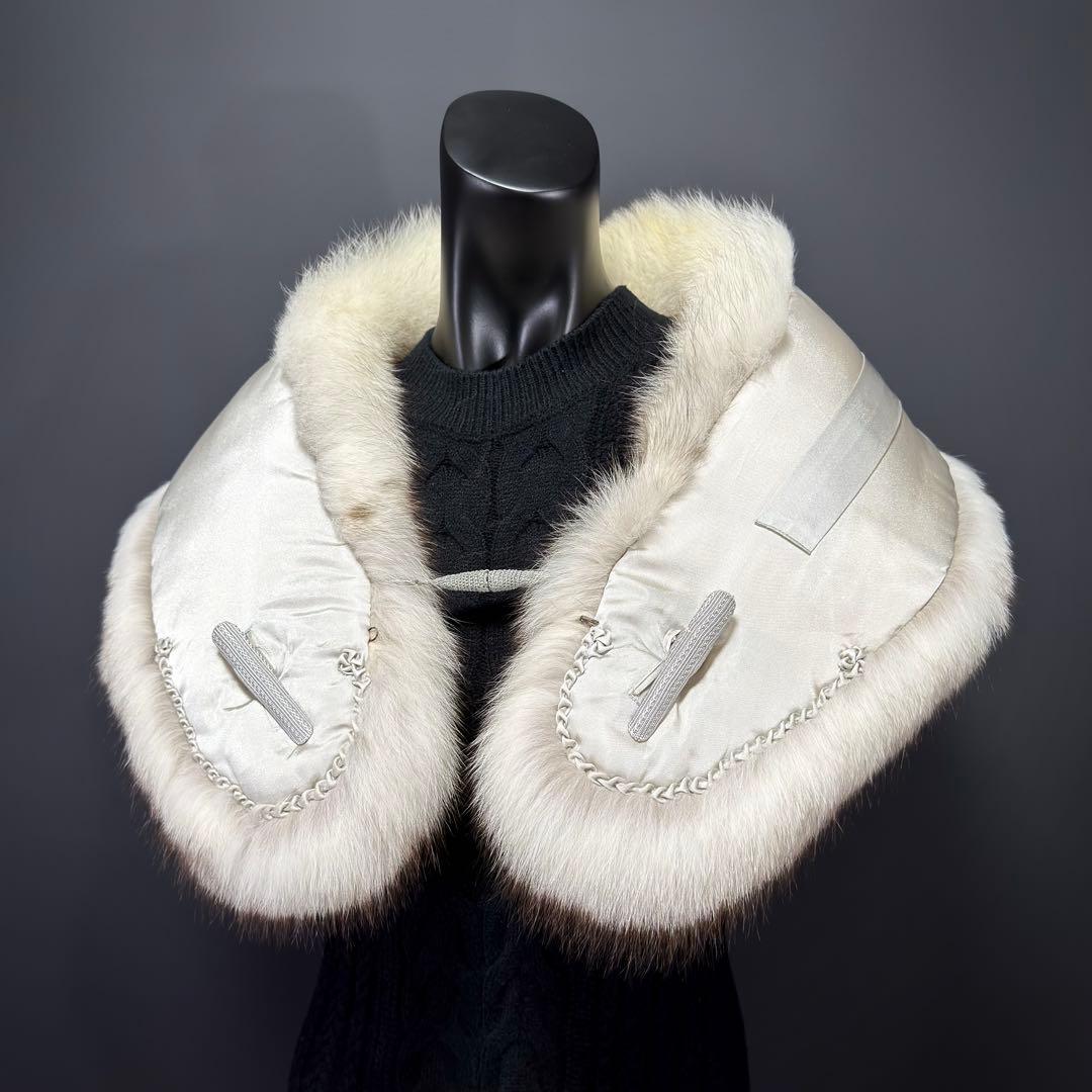 【美淡】SAGA FOX サガフォックス ショール ブルーフォックス 雪霜 品格