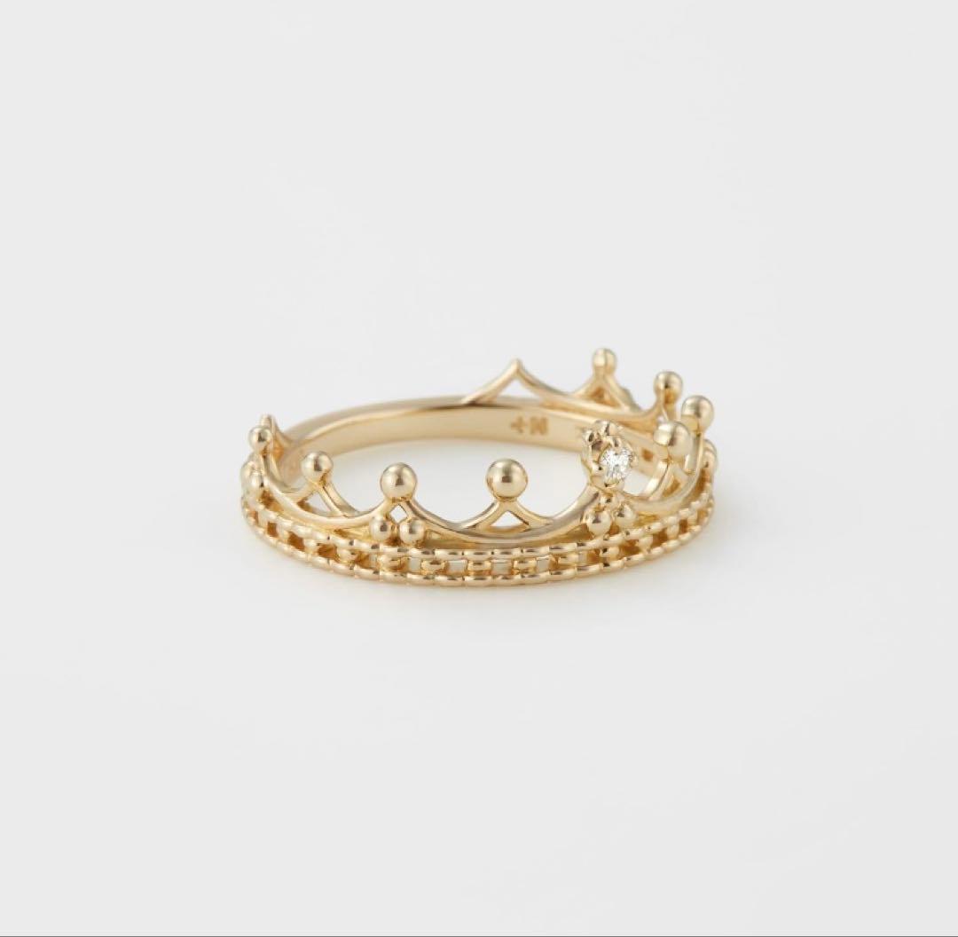 NOJESS K10 クラウン ダイヤ ピンキーリング 4号