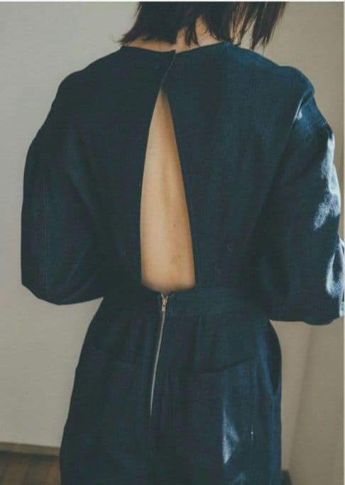 CLANE クラネ　バックオープン　デニム　ジャンプスーツ