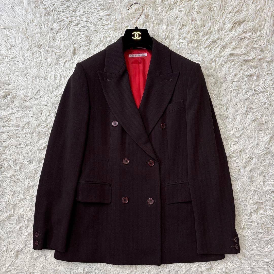 希少☆【PSポールスミス】ダークブラウン　ダブルパンツスーツ　総裏地　42 XL