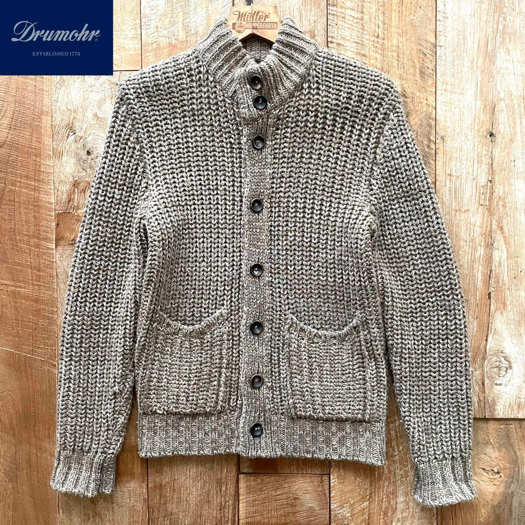 【美品】Drumohr ローゲージ スタンドカラー ニット カーディガン 44