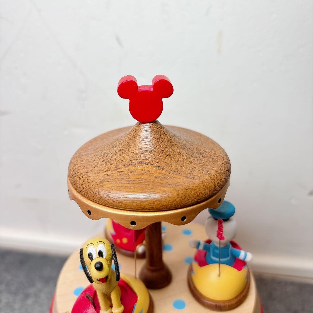 極美品 ディズニー 木製からくりオルゴール ミッキー ドナルド グーフィの遊園地