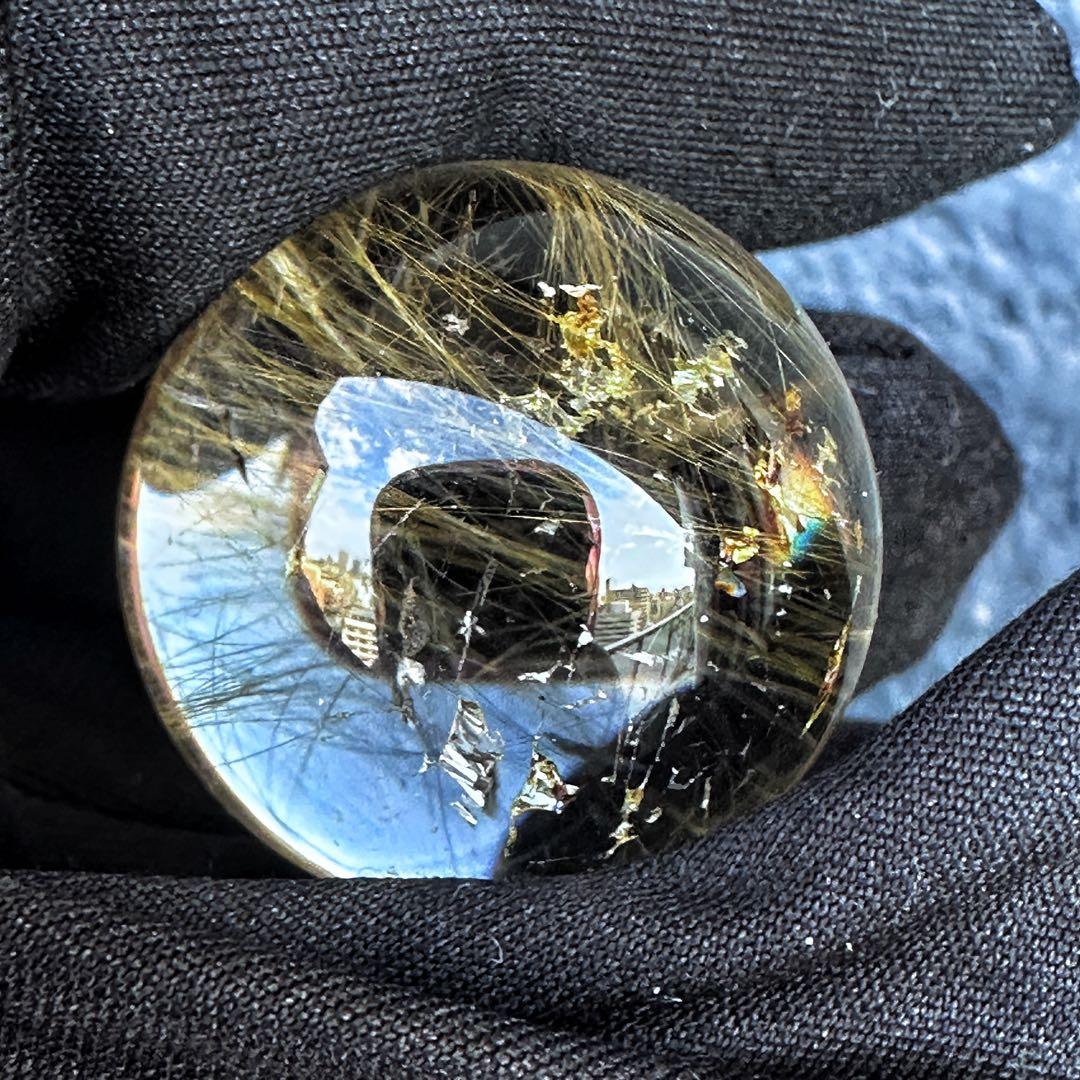 【財運・金運・事業運up❗️】レインボー☆ルチルクォーツ丸玉 スフィアA1126