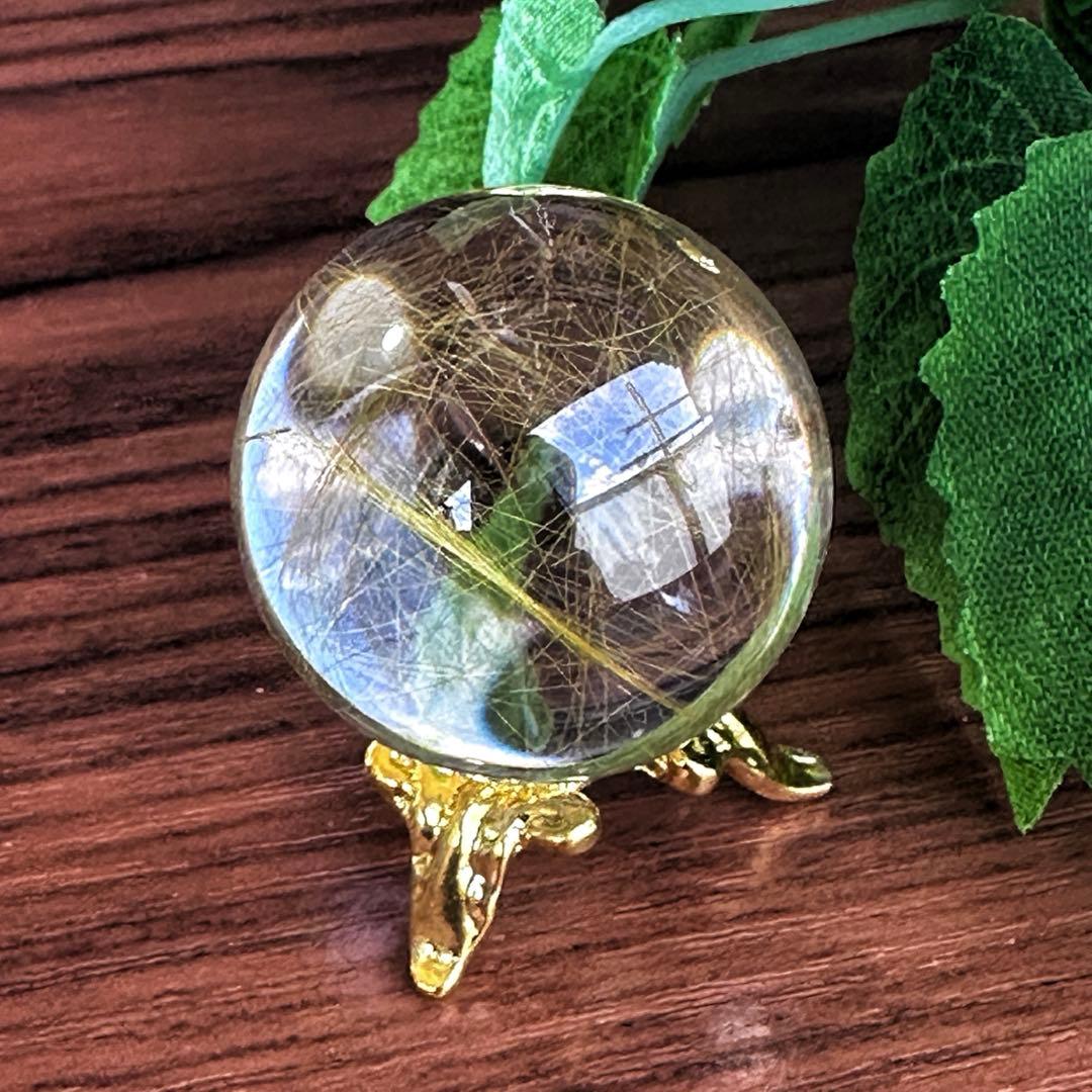 【財運・金運・事業運up❗️】レインボー☆ルチルクォーツ丸玉 スフィアA1126